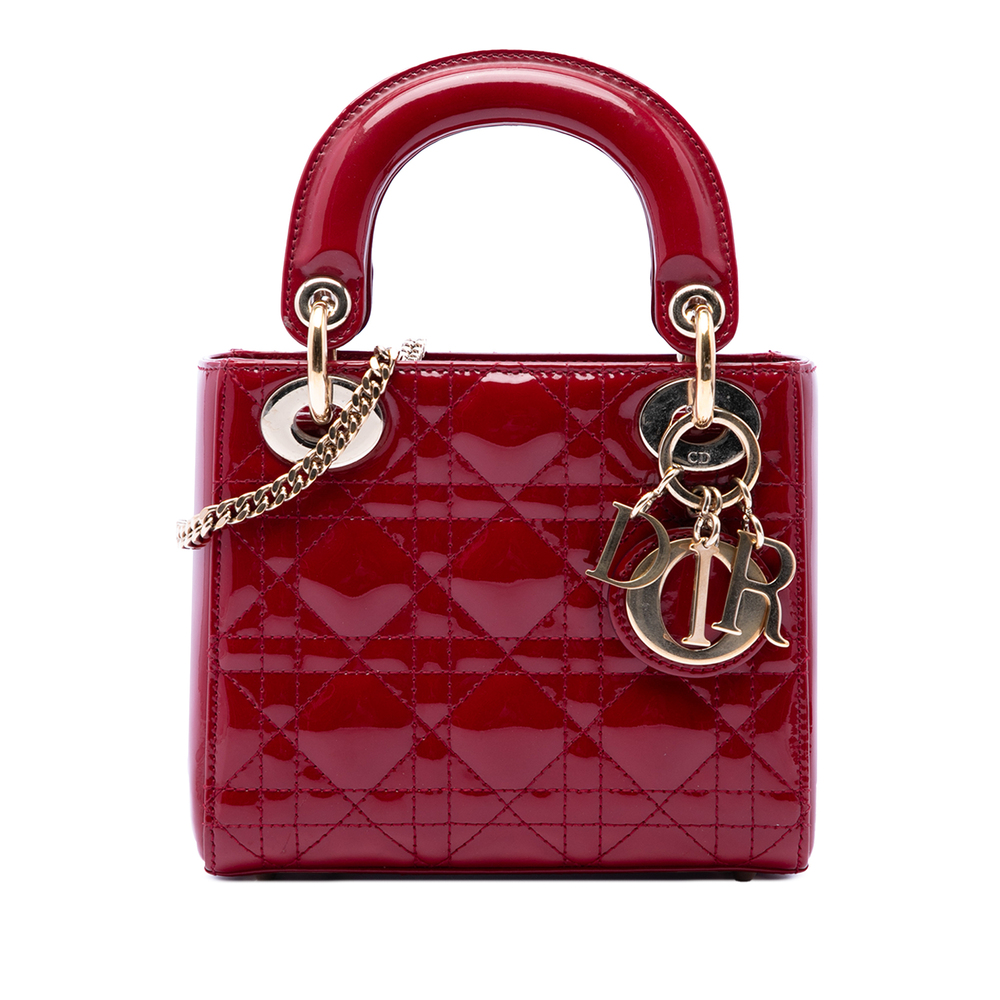 Pre-Loved Dior Mini Patent Cannage Lady Dior